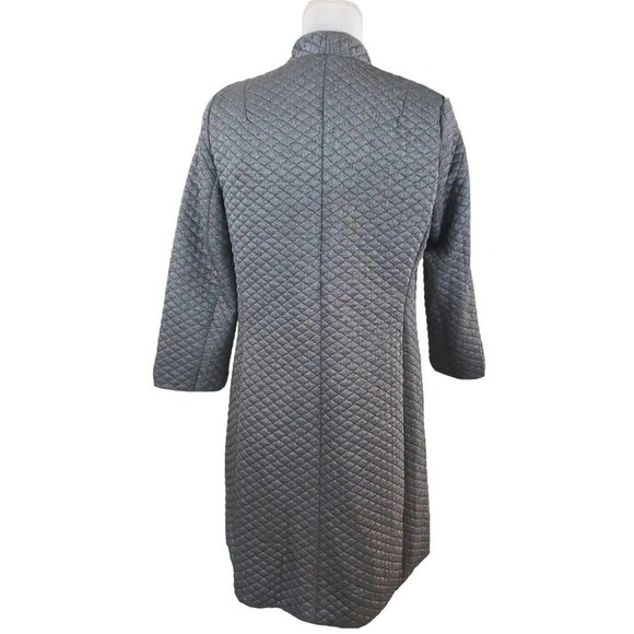 Kasper ~Woman Size 6~ Silver Quilted Jacket Long Blazer Fully Lined. - Picture 11 of 13